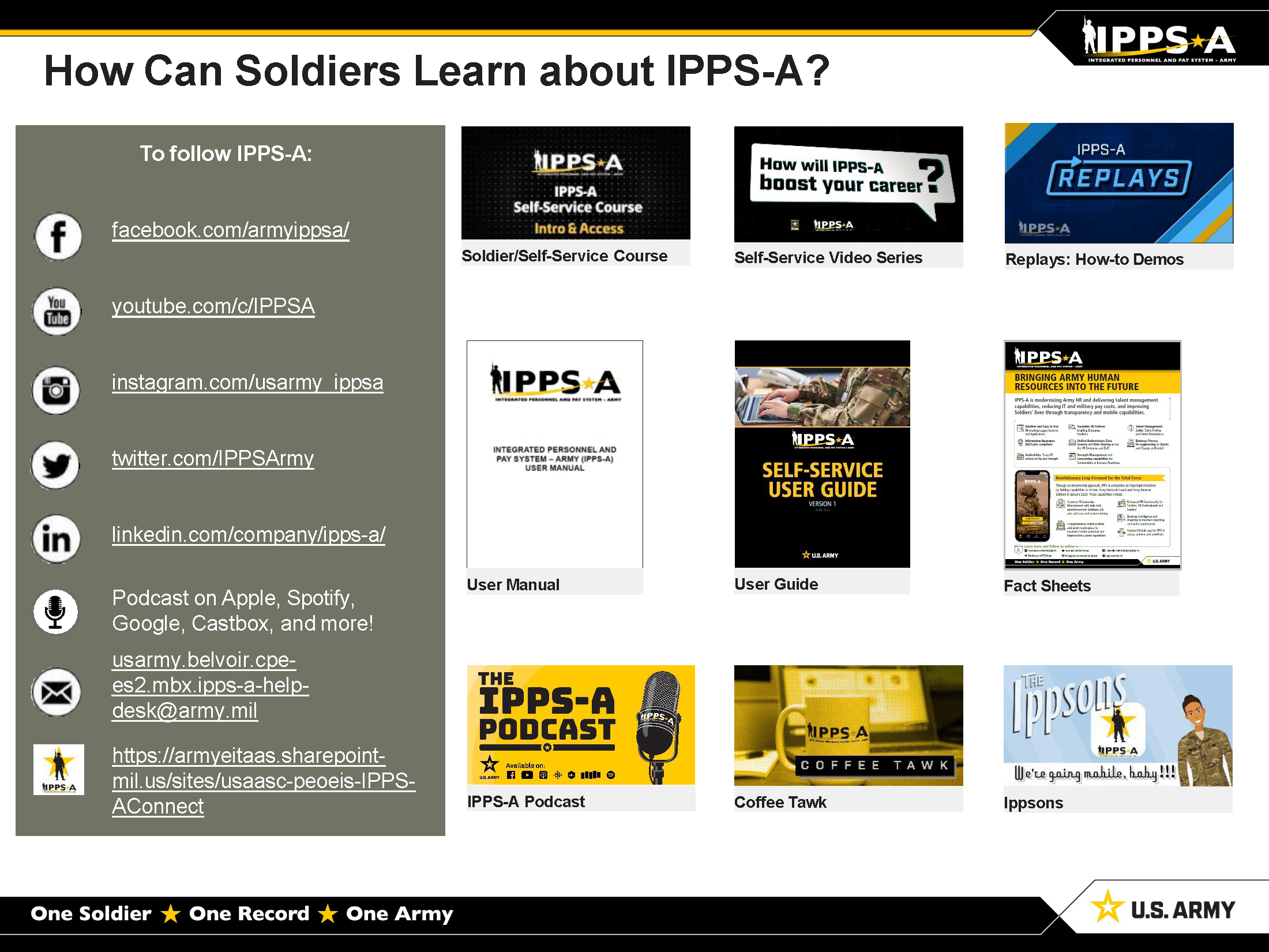 Link to IPPS-A Resources for Soldiers